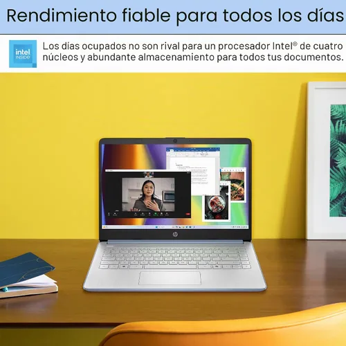 Vista 6 de HP Ultrabook 14 - Computadora portátil para estudio y hogar 2025, MS Office + Windows 11 Pro, CPU Intel de cuatro núcleos, 16 GB de RAM y 628 GB