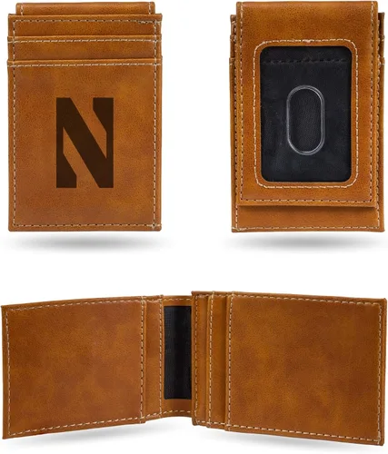 Vista 124 de Cartera de bolsillo frontal grabada con láser NCAA - Compacta/Cómoda/Delgada