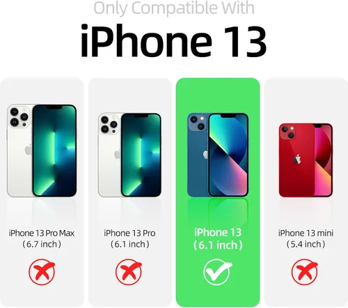 Vista 7 de Funda para iPhone 13, funda de silicona líquida, protección de cuerpo completo de grado militar, forro de microfibra resistente a los arañazos