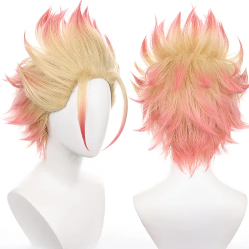 Vista 13 de Pelucas de anime verde oscuro para hombre, peluca corta y recta con flequillo para mujer, peluca COS para Halloween, Navidad, cómic, transmisión