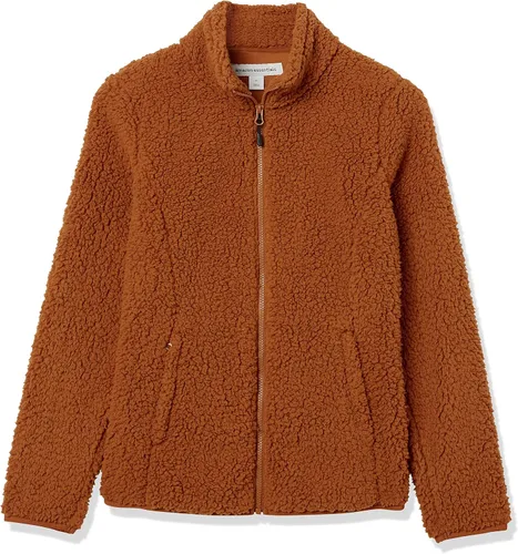 Vista 5 de Tienda Essentials - Chaqueta de sherpa para mujer con forro de vellón polar y cremallera de longitud completa