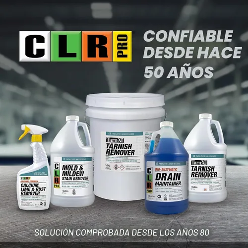 Vista 8 de CLR PRO Heavy Duty Limpiador de Manchas de Moho y Hongos sin Lejía, Botella de 1 Galón, Removedor de Manchas Multisuperficie Sin Perfume, Funciona