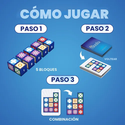 Vista 4 de The Uzzle 3.0 Juego de mesa, Juegos de mesa familiares para niños y adultos, Juegos de rompecabezas de bloques para edades 4+