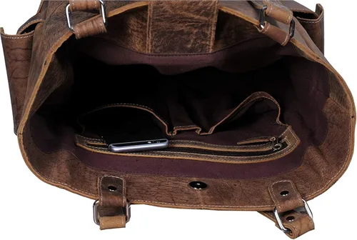 Vista 6 de KomalC Bolso de mano de cuero genuino suave Chicago Buff, elegante bolsa de hombro para comprador