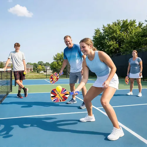 Vista 8 de Paleta de Pickleball, Juego de Paletas de Pickleball de Fibra de Vidrio, Raquetas de Pickleball de Superficie Esmerilada, Estándares USAPA, Paleta