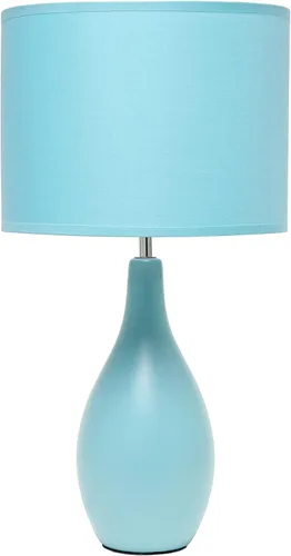 Vista 8 de Simple Designs LT1152-OFF Lámpara de mesa tradicional oblonga de cerámica para sala de estar, dormitorio, estudio, oficina, entrada, rincón