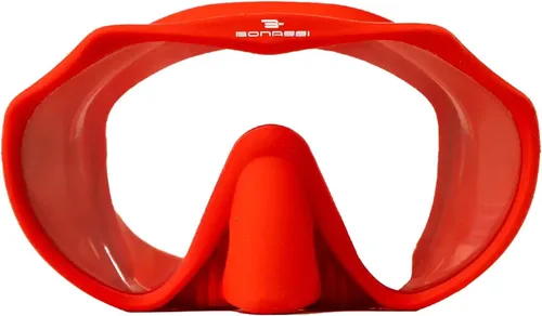Vista 4 de Bonassi Hera Mask Frameless , Low Volume, Wide View, Micrometrical Strap Regulation Great for Diving and Snorkling with Box