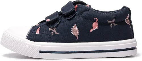 Vista 2 de FUNKYMONEY - Tenis de lona para niños y niñas, informales, sin cordones, ajustables, con gancho y bucles, zapatos para caminar para niños pequeños