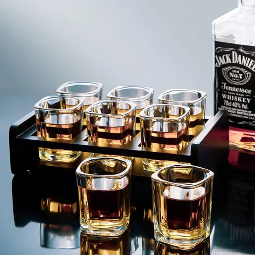 Vista 6 de Paquete de 30 Vasos de Chupito de Base Pesada al Por Mayor, Juego de Vasos de Chupito Cuadrados de 2.2 oz, Vaso de Chupito de Espresso Transparente