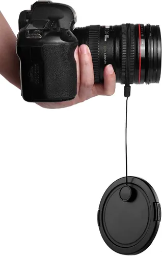 Vista 5 de Soporte para tapa de lente de cámara evita que se pierda la tapa del lente para cámara DSLR SLR Canon/Nikon/Sony/Panasonic/Fujifilm con paño