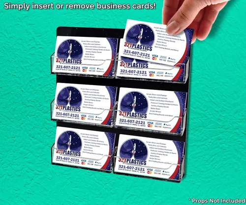 Vista 3 de Marketing Holder - Soporte para tarjetas de visita colgante con herrajes para 6 bolsillos organizadores para membresía de regalo o tarjetas