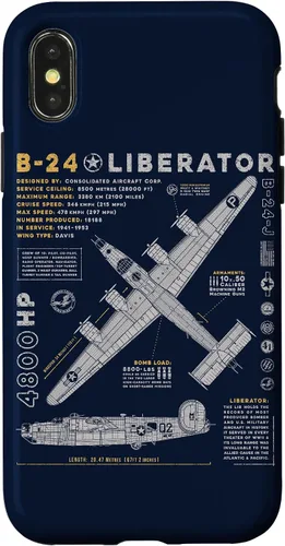 Vista 5 de iPhone 15 B-24 Liberator Consolidated Aircraft B24 Bomber Vintage Case