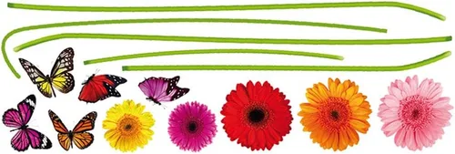 Vista 5 de DNVEN Calcomanías de pared de girasol de verano con mariposas coloridas calcomanías de pared extraíbles e impermeables para decoración de girasol