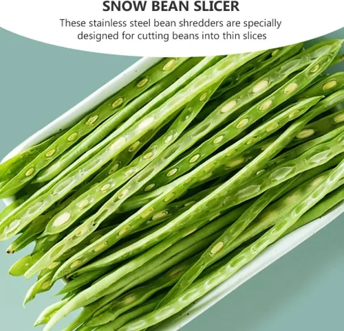 Vista 8 de BESTonZON 2 piezas de rallador de frijoles para verduras, de acero inoxidable ahora frijol verde, cortador de frijoles franceses, herramienta