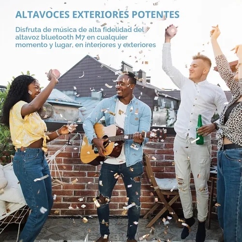 Vista 3 de Altavoces Bluetooth portátiles inalámbricos impermeables IPX7 Bluetooth 5.0 doble emparejamiento mini altavoz de ducha, sonido envolvente estéreo