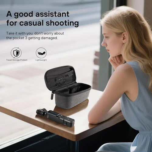 Vista 5 de STARTRC PHOTO Estuche de transporte de doble capa para DJI Osmo Pocket 3/para Xtra Muse, bolsa de almacenamiento dura portátil ligera con correa