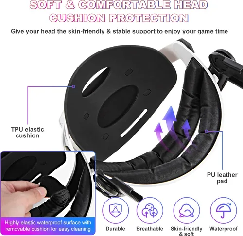 Vista 5 de AMLINK IQ2 Pro Head Strap with 6000mAh Rechargable Battery for OculusMeta Quest 2, Adjustable Elite Strap for Quest 2 Replacement Accessories to