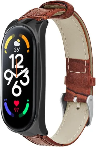 Vista 10 de Correa deportiva compatible con Xiaomi Mi Band 7, correa de reloj de cuero KangPlus suave de repuesto, correa deportiva ajustable y cómoda