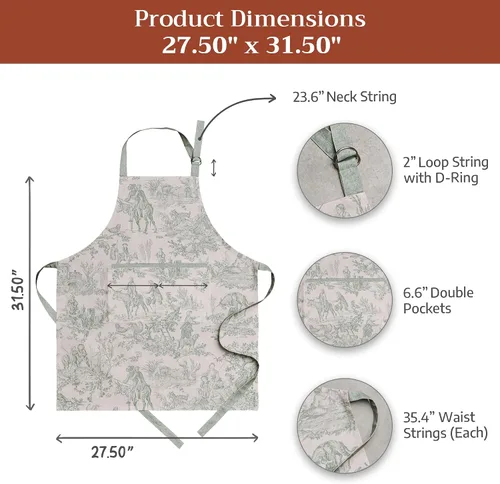 Vista 711 de Maison d' Hermine Delantales para mujer con bolsillo, 100% algodón (27.50 x 31.50 pulgadas)