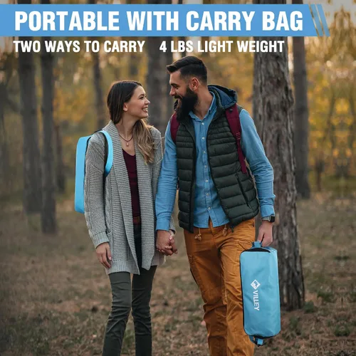 Vista 7 de VILLEY Silla plegable portátil ligera para camping, no necesita montaje, instalación rápida para playa, senderismo, soporta 330 libras, color azul