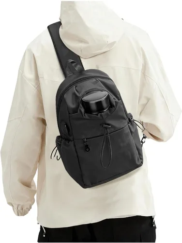 Vista 7 de SEAFEW Mochilas tácticas tipo bandolera, Negro, grande, Grande, Casual