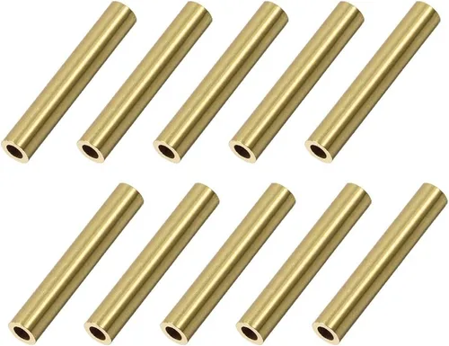 Vista 10 de uxcell Tubo redondo de latón, 0.079 in de diámetro exterior 0.020 in de grosor de pared 1.181 in de longitud, tubo sin costuras para manualidades
