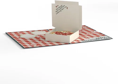 Vista 6 de Lovepop Pizza - Tarjeta romántica para el día de San Valentín con sobre "Has robado una pizza mi corazón
