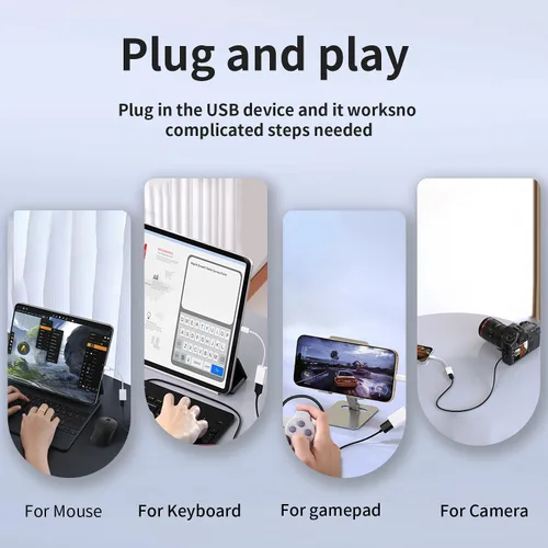 Vista 6 de ZVGMOOE Adaptador USB C a USB 3.0, paquete de 2 unidades, USB C macho a USB hembra OTG cable Thunderbolt3 a USB adaptador compatible con MacBook