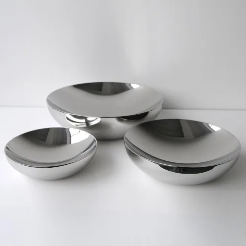Vista 8 de Alessi Cuenco "Doble", mediano, plateado