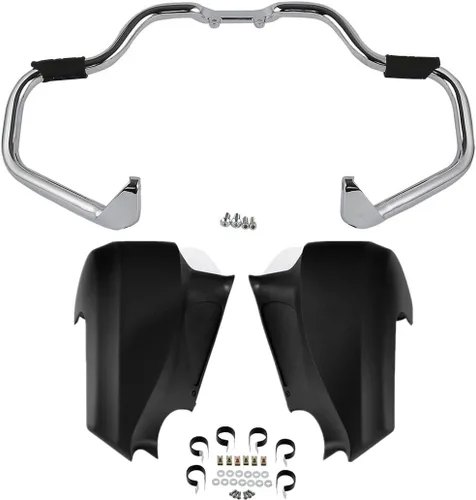 Vista 15 de TCT-MOTORPARTS Barra de choque de carretera con protector de motor para bigote, apta para Indian 2014-2024 Chieftain; Chieftain Dark