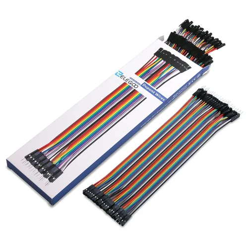 Vista 5 de ELEGOO 120 piezas de cables Dupont multicolor de 40 pines macho a hembra, 40 pines macho a macho, 40 pines hembra a hembra, kit de cables de puente