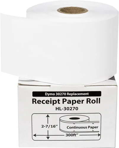 Vista 8 de Houselabels HL-30270 - Papel de recibo continuo compatible con Dymo de 2-7/16 x 300 pulgadas, 1 rollo, papel continuo Continuous Receipt Paper
