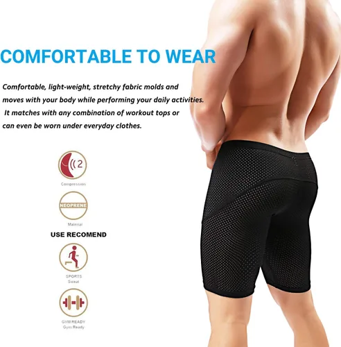 Vista 4 de MIZOK Traje de baño ajustado de malla de yoga para hombre, culturismo, gimnasio, entrenamiento, pantalones cortos Jammer