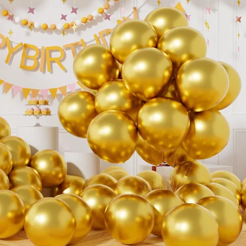 Vista 37 de AULE Globos metálicos negros de 12 pulgadas, 50 globos de látex negros, helio cromado, globo grueso brillante, decoración perfecta para fiesta