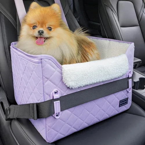 Vista 16 de PETSFIT - Asiento de automóvil impermeable, piel sintética, perros pequeños, hebillas seguras patentadas, correa de clip, cama transportadora