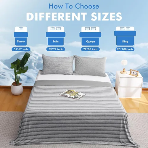Vista 41 de Marchpower - Manta de enfriamiento para niños que duermen con calor, manta de lana fresca Arc-Chill con diseño de doble cara, fibra de enfriamiento