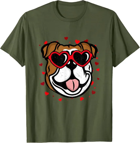 Vista 42 de Bulldog Valentine - Camiseta para amantes de las gafas de sol para perros, Negro