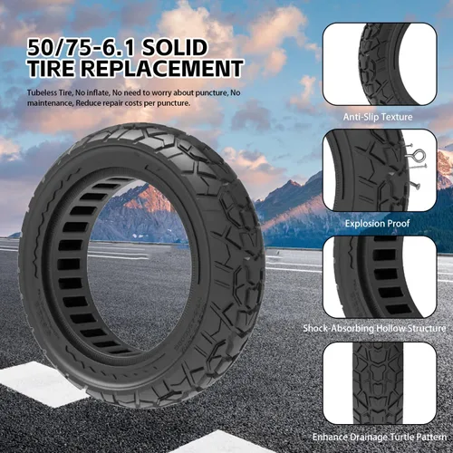 Vista 3 de 2 Pack 50/75-6.1 Off-road Solid Tire, 8 1/2 x2 8.5x2 Scooter tire