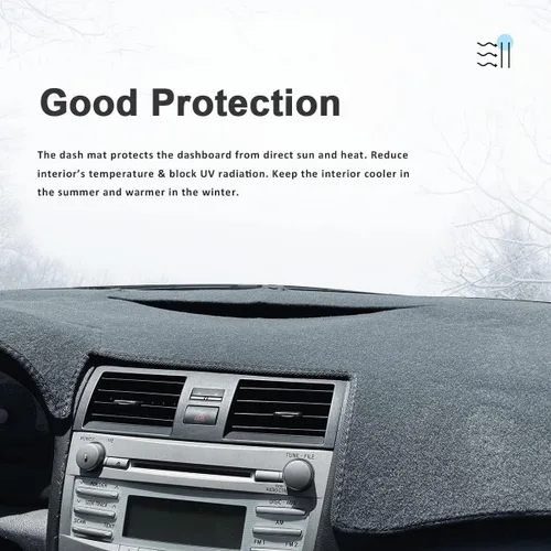 Vista 4 de auovo Cubierta de salpicadero compatible con Toyota Camry 2007-2011, accesorios protector de parasol antideslizante cubierta de alfombra