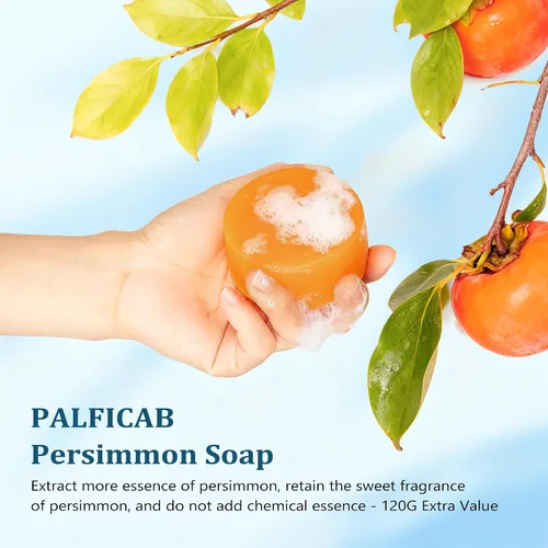 Vista 7 de Jabón de caqui de 4.23 oz para personas mayores, olor natural, extracto de caqui, desodorante, jabón corporal para hombres y mujeres, control