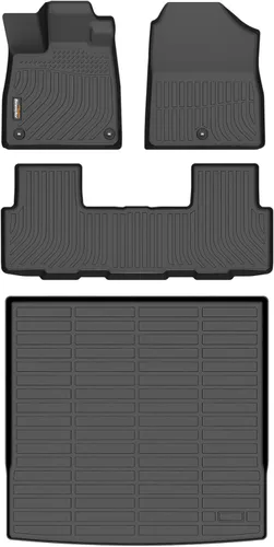 Vista 43 de Alfombrillas para todo tipo de clima y forro de carga para Volkswagen Atlas 2018-2026 (asientos de 6 pasajeros), juego completo de 3 filas