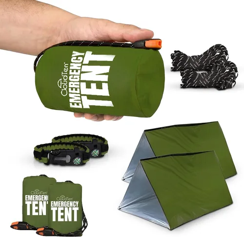 Vista 10 de CloudTen Emergency Tent: Lightweight 2 Person Survival Tent with Multi-Function Paracord Bracelets - Essential Survival Gear & Bug Out Bag Items for