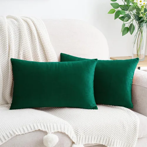 Vista 39 de HWY 50 fundas de almohada decorativas de terciopelo sólido para sofá, sala de estar. Ambar