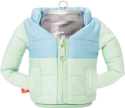 Vista 9 de Puffin - The Puffy Jacket - Enfriador de latas aislado de 12 oz I Botella de cerveza y soda aislante, mantiene las bebidas y bebidas frías - Negro