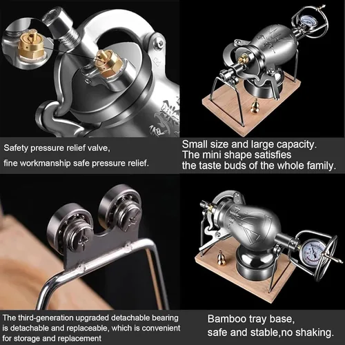 Vista 5 de Popcorn Poppers Chinese Popcorn Pop-Corn Cannon Stainless Steel Popcorn High Pressure Cooker Popper(268ML)