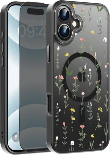 Vista 125 de Goodon para iPhone 15 Pro Max con protector de pantalla de privacidad, compatible con Magsafe, funda translúcida mate a prueba de golpes - Linda