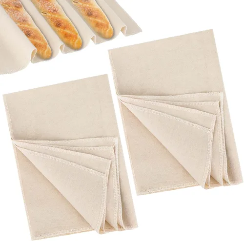 Vista 8 de 2 piezas de paño para preparar pan de 14x18 pulgadas de lino, paño para preparar pan reutilizable, paño grueso para hornear pan para masa