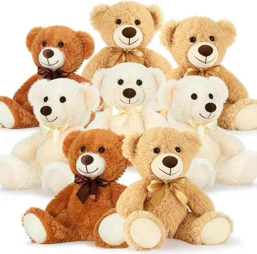 Vista 15 de MorisMos 10 Osos de Peluche a Granel para Baby Shower, Osos de Peluche Lindos de 14 Pulgadas Animales de Peluche de Felpa, Pequeños Osos de Peluche