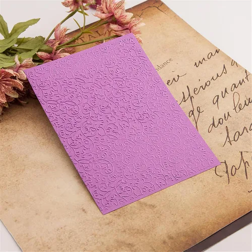 Vista 5 de Arbuya Carpetas en relieve de plástico para hacer tarjetas o diario Flores de filigrana en relieve plantillas de álbum de fotos Papel hecho a mano