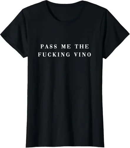 Vista 31 de Pásame el maldito Vino. Camiseta divertida con texto en inglés «Wine nice lettering AM PM Fun»